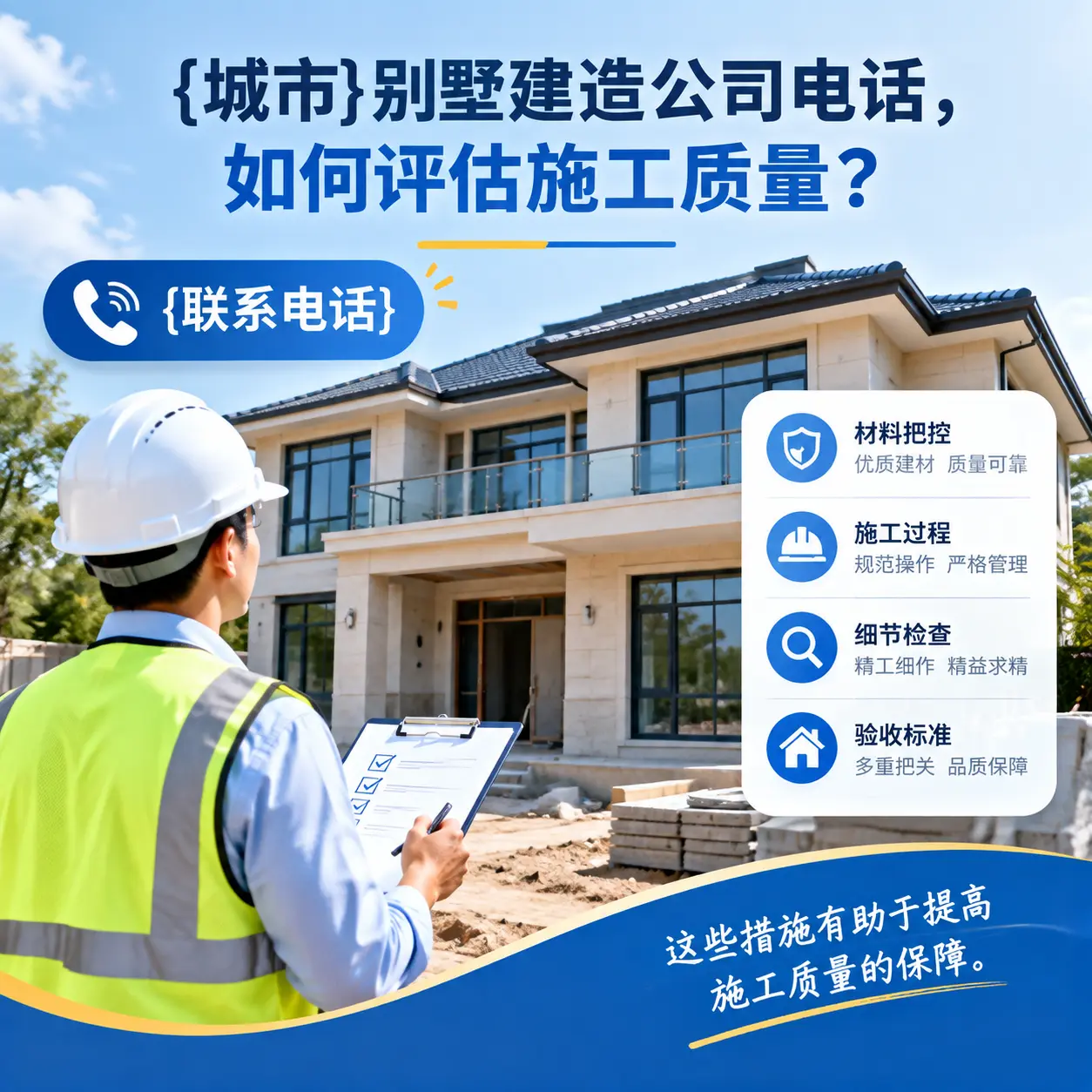 白云别墅建造公司电话，如何评估施工质量？