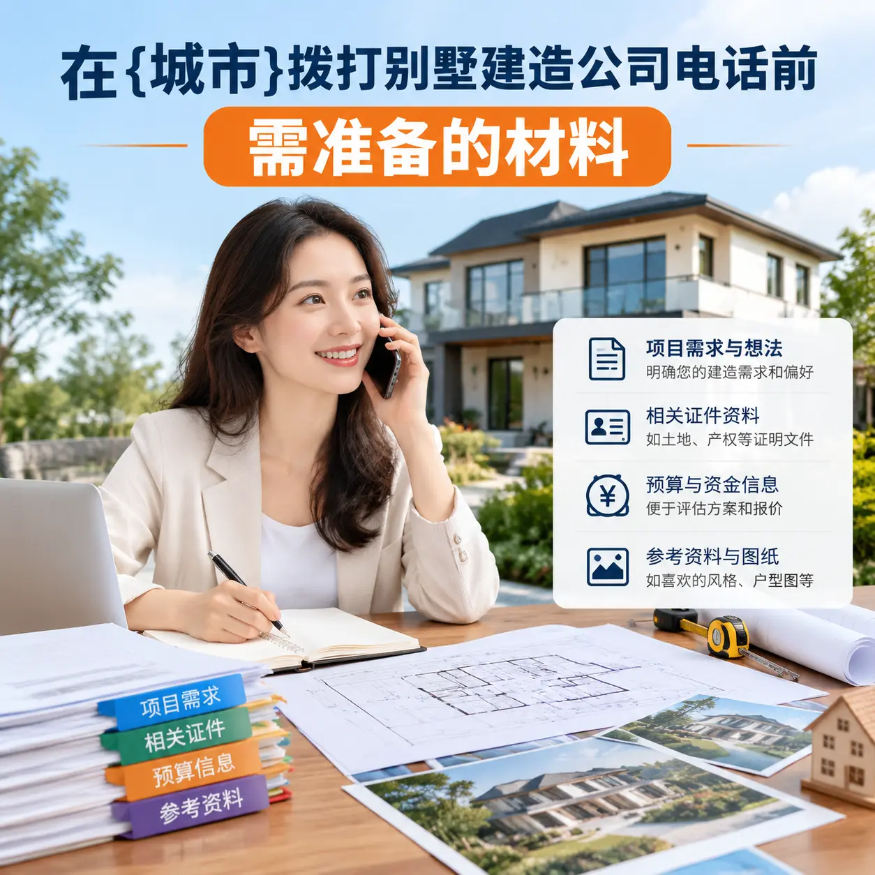 在白云拨打别墅建造公司电话前需准备的材料